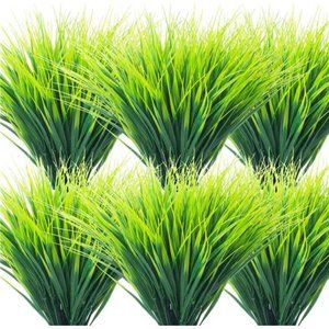 20 Bundles Artificial Outdoor Plants Fake Wheat Grass Greenery Shrubs UV Resist